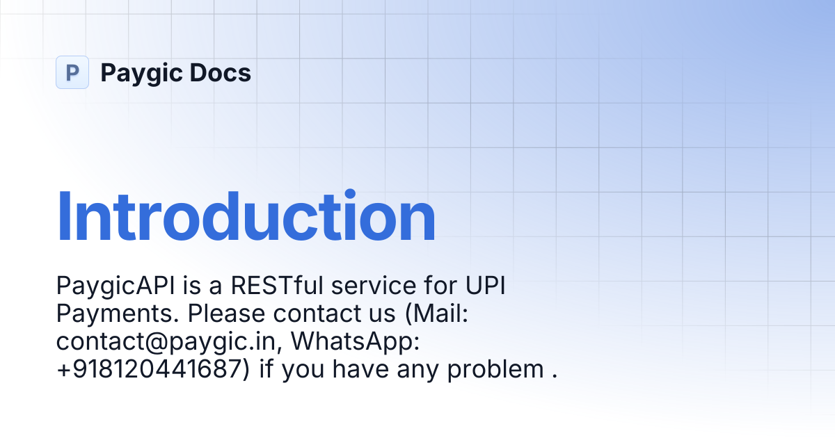 Introduction | Paygic Docs
